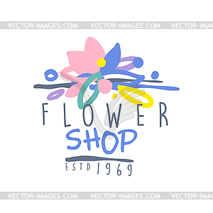 Flower shop estd 1969 logo template colorful.