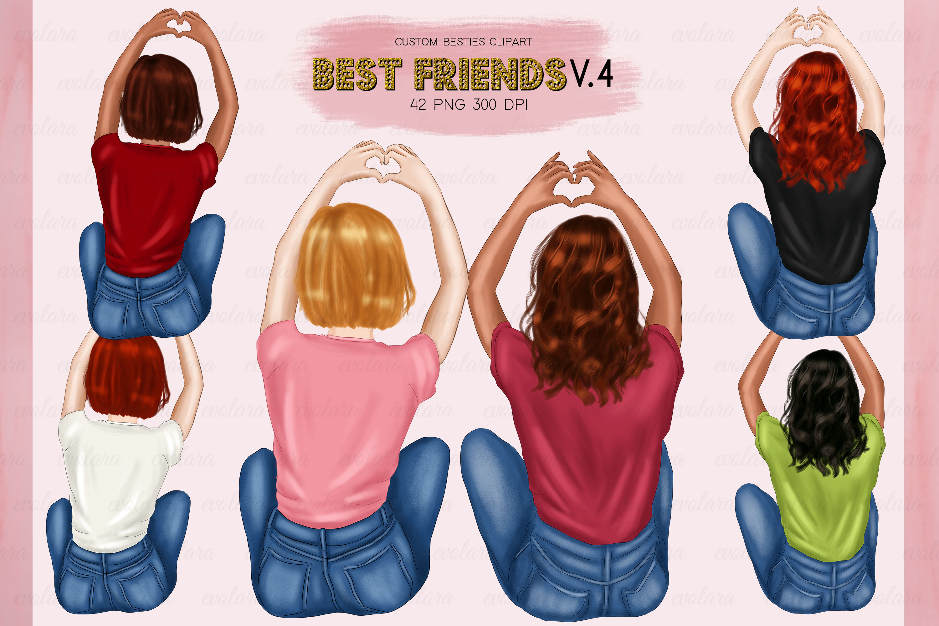 Best Friends Clipart Besties Clipart BFF Clipart Soul Sister.