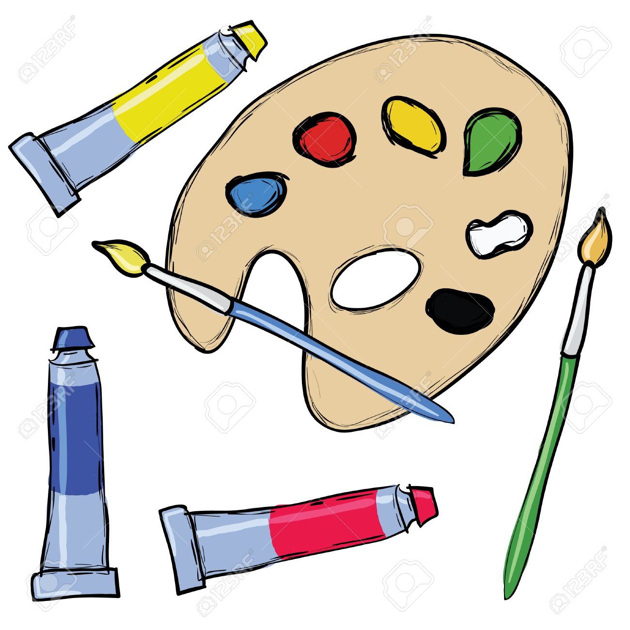 Paint set clipart.