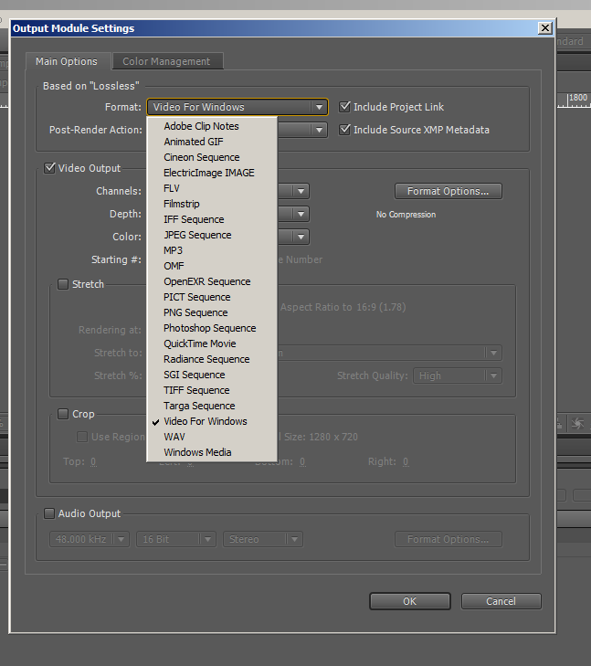 how to get H.264 output in after effects.