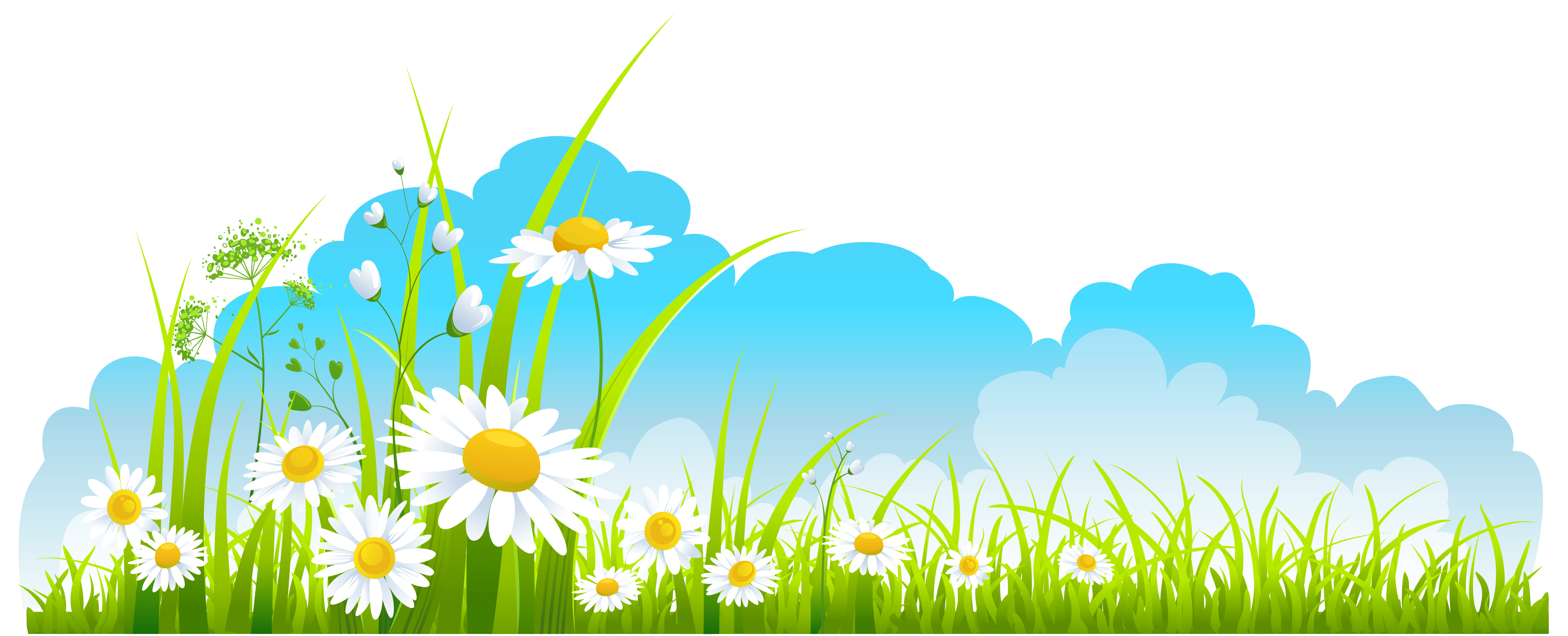 Flowers Sky Background Clipart.