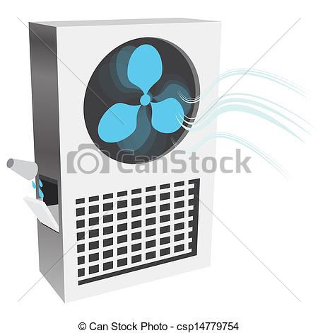 Clipart Vector of Evaporative Air Cooler.