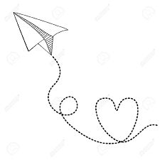 paper airplane clipart and love.