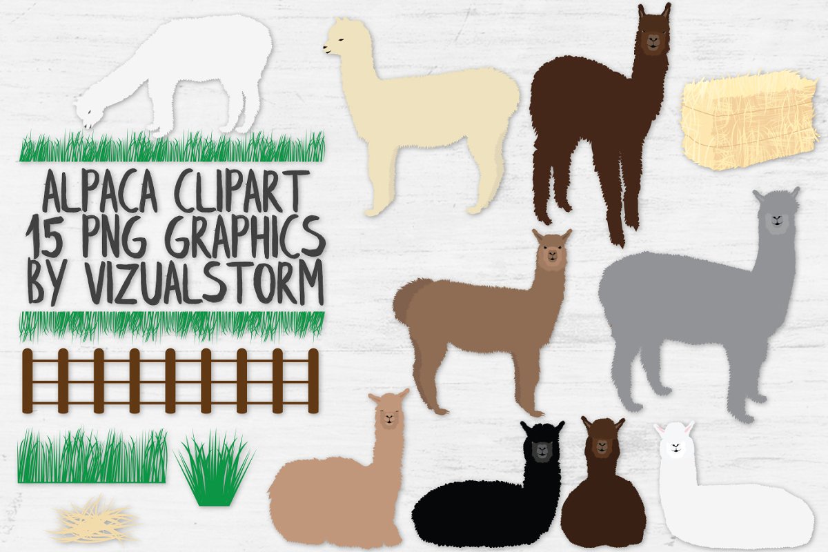 Alpaca Clipart and Accessories.