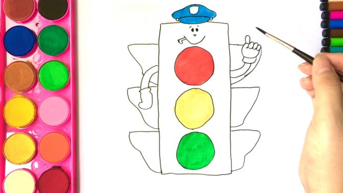 color pages ~ Cartoon Traffic Light And Lorry Color By.