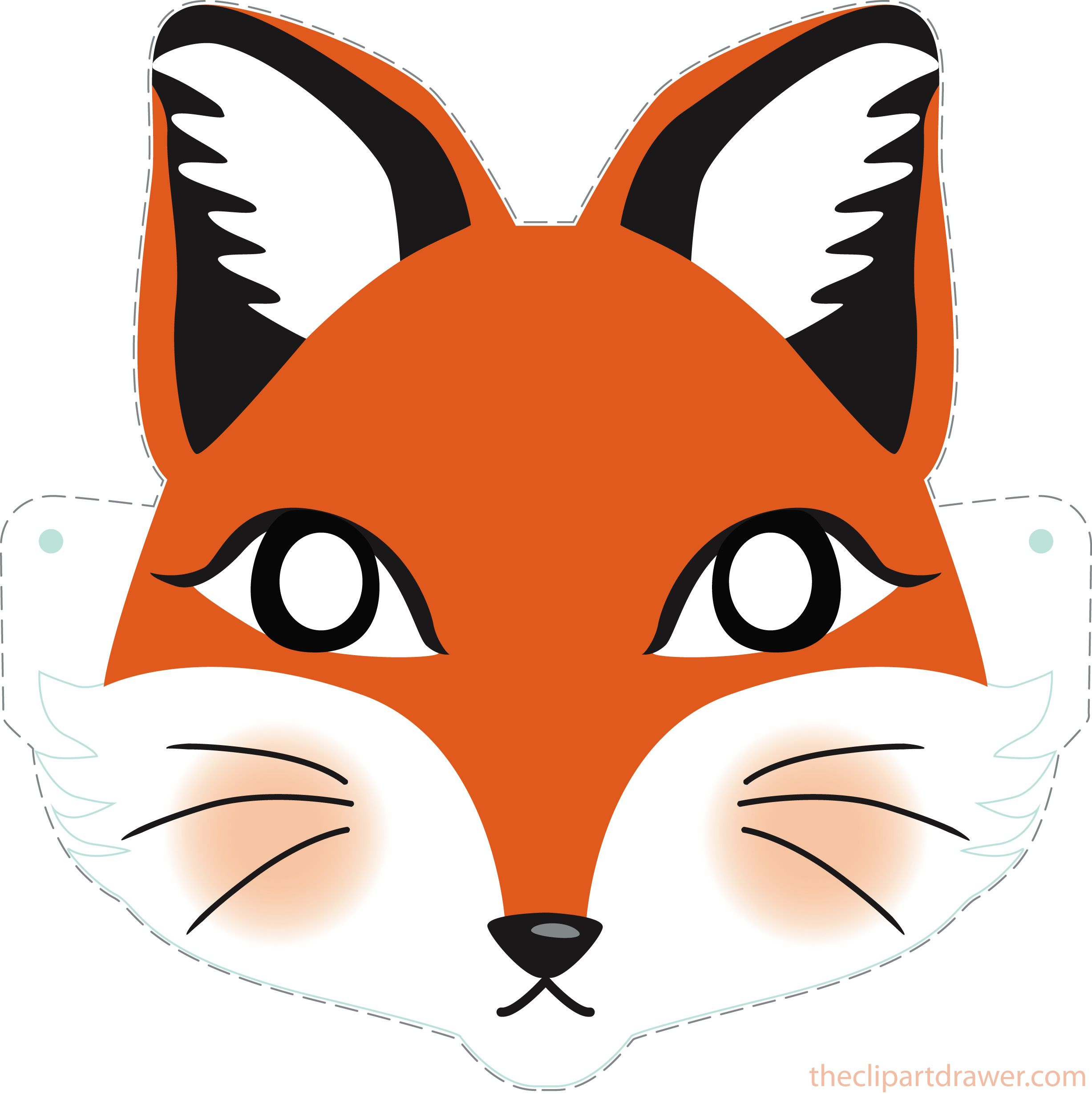 DIY Fox Printable Mask for Kids.