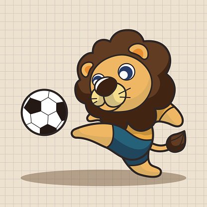 Animals play football cartoon theme elements Clipart Image.