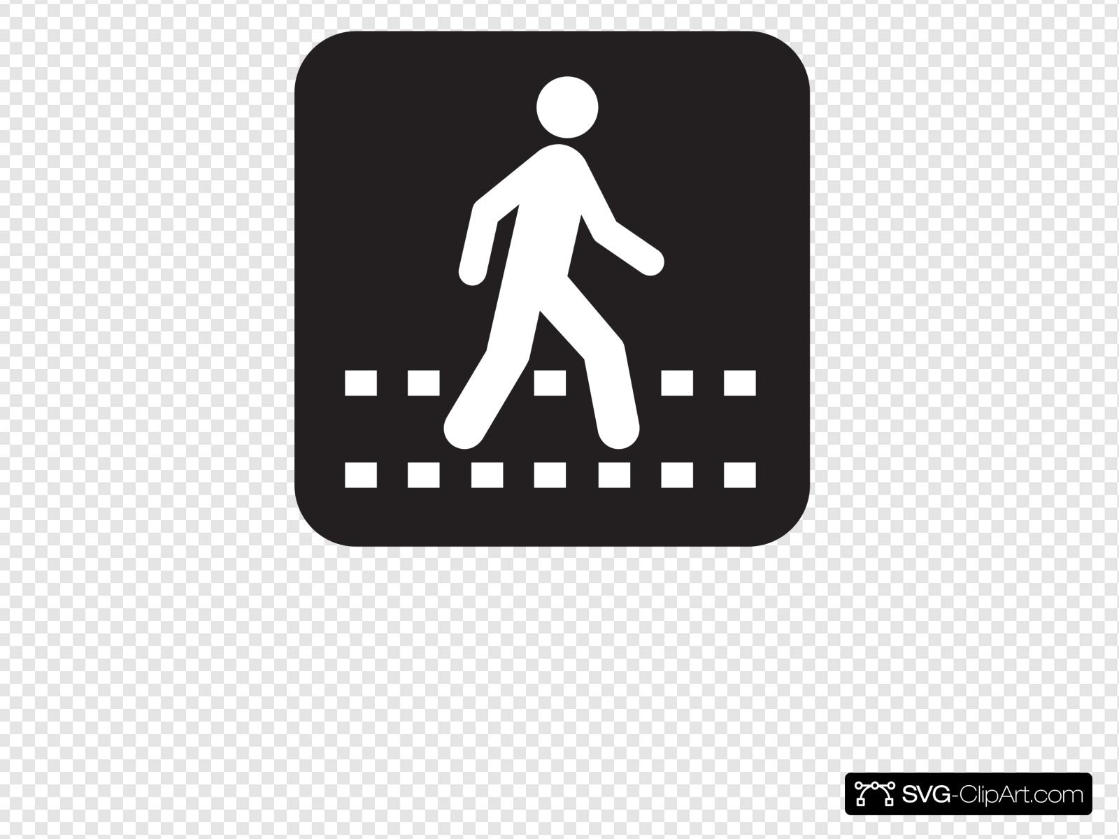 Pedestrian Crossing Black Clip art, Icon and SVG.