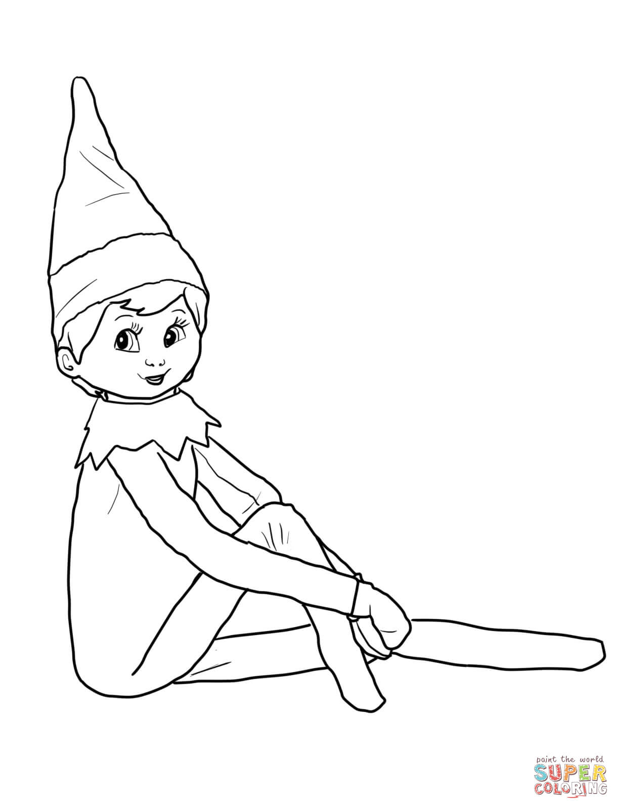 Elf On The Shelf Black And White Clipart.