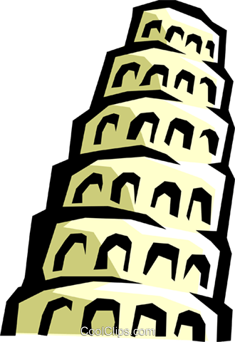 Tower of Babel Royalty Free Vector Clip Art illustration.