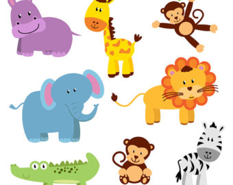 Free Baby Jungle Animals Clipart.