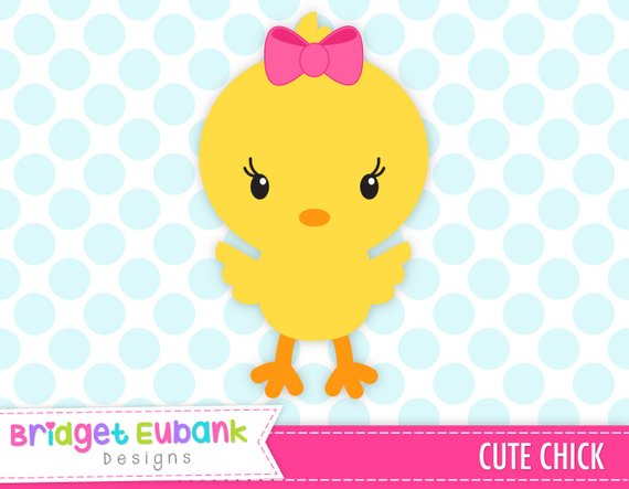 Chick clipart, Easter clipart, girl chick clipart, cute chick, baby.