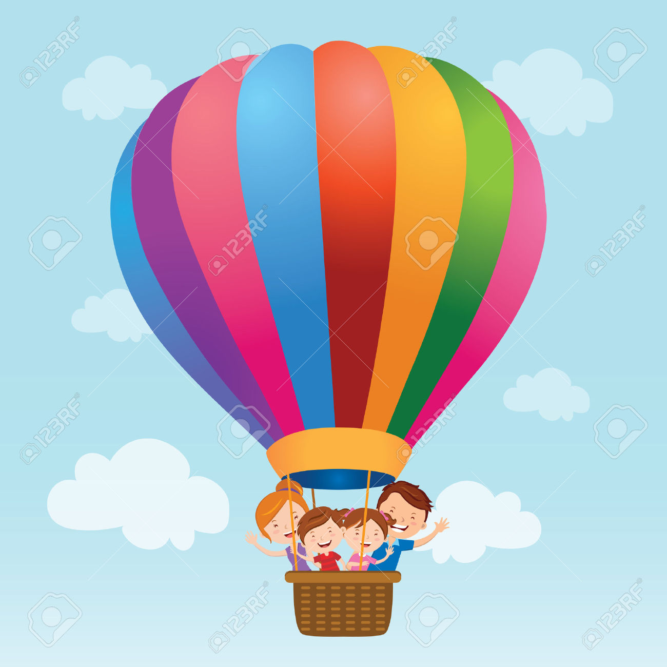 Family Hot Air Balloon Ride Royalty Free Cliparts, Vectors, And.