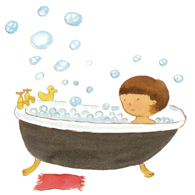 Girl Bath Time Clipart.