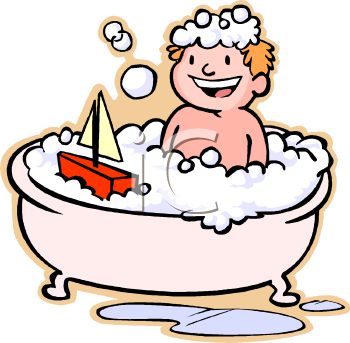 Boy bathing clipart.