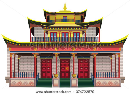 Buddhist temple clipart.