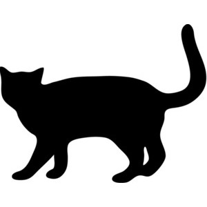 Black cat clipart black and white.