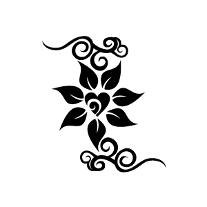 Black Flower Design Clipart.