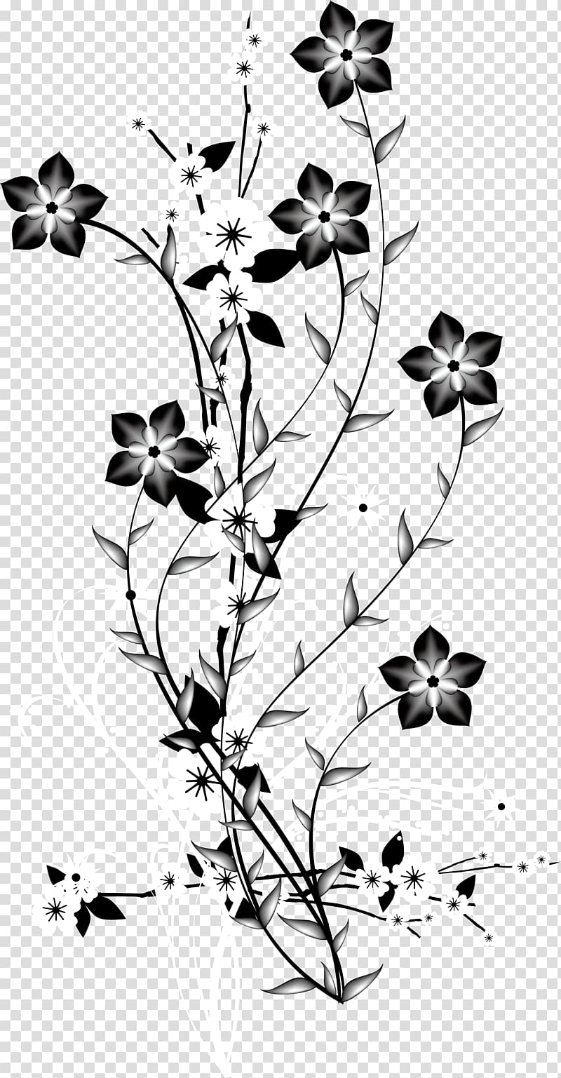 China Japan Flower Euclidean , Black and white decorative.