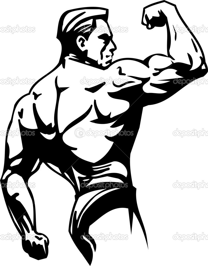 Body builder clip art.