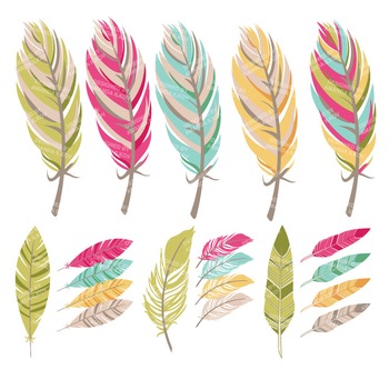 Be Brave Tribal Feathers Clipart & Vectors in Bohemian.