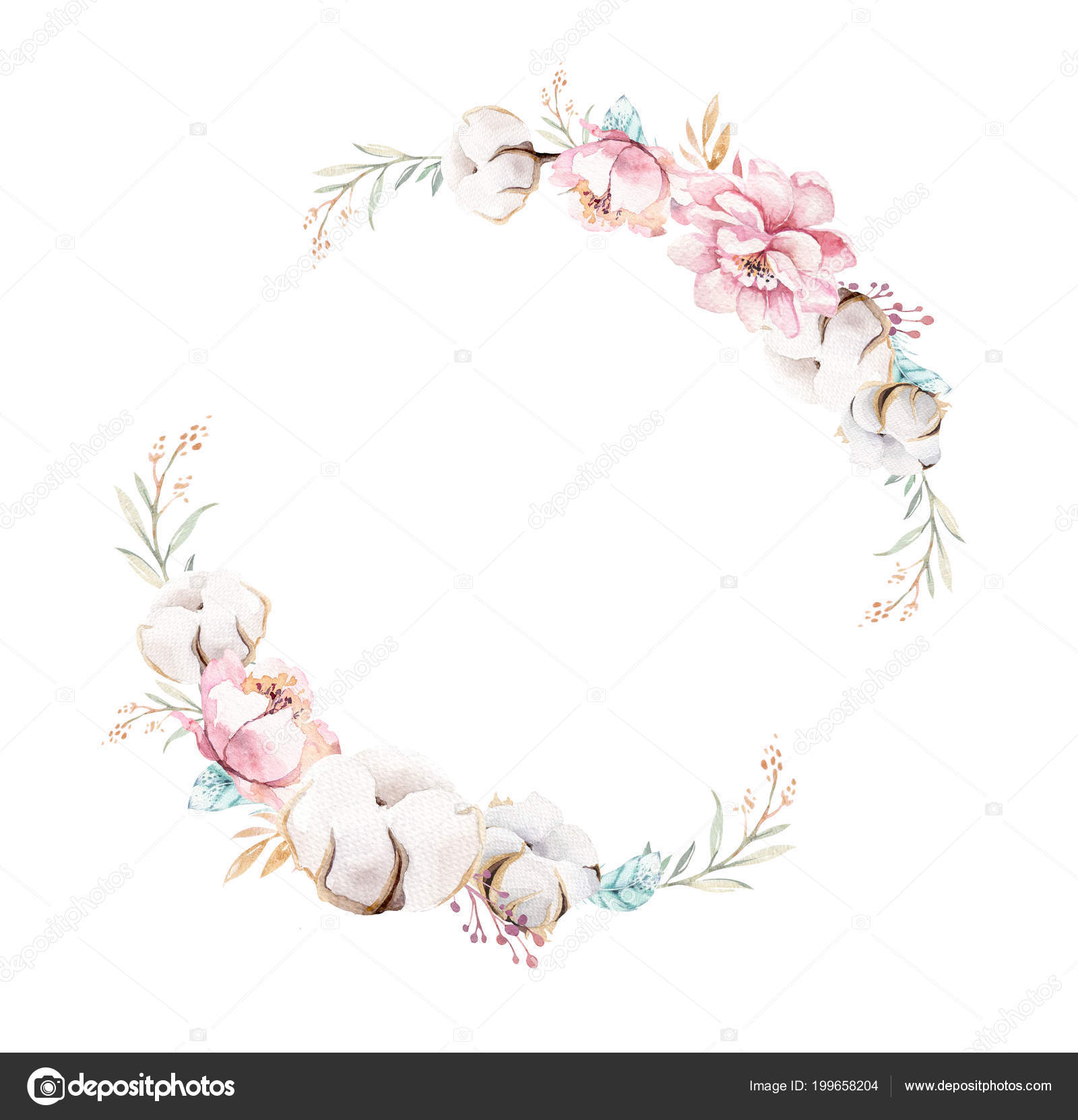 Clipart: boho wreath.