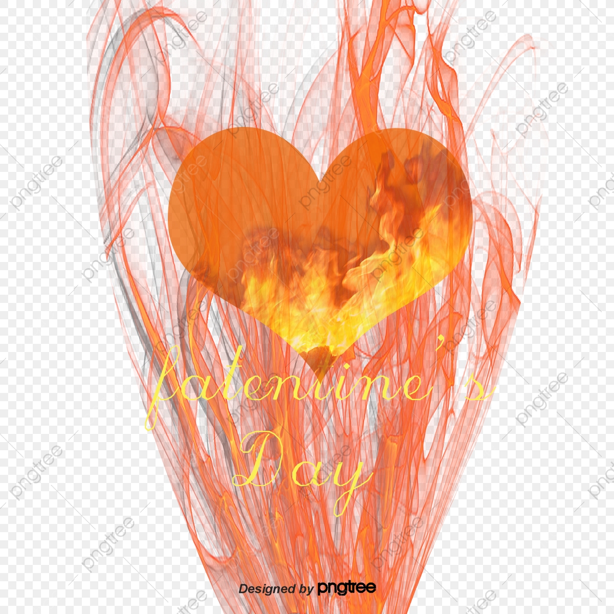 Burning Heart Shaped Flame, Flame Clipart, Heart Shaped, Burning.