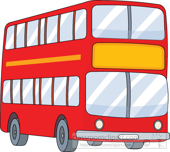 double decker red bus clipart.