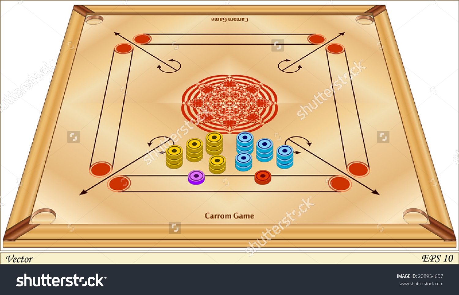 Carrom Board Game Clipart.