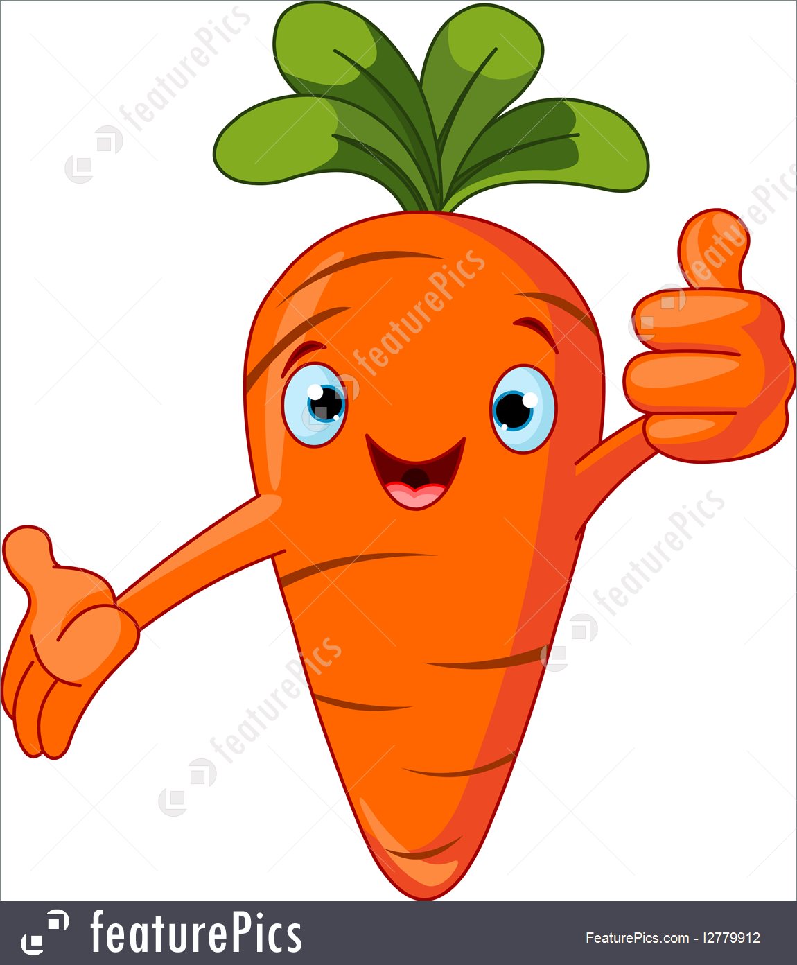 Carrot Character Giving Thumbs Up Illustration.