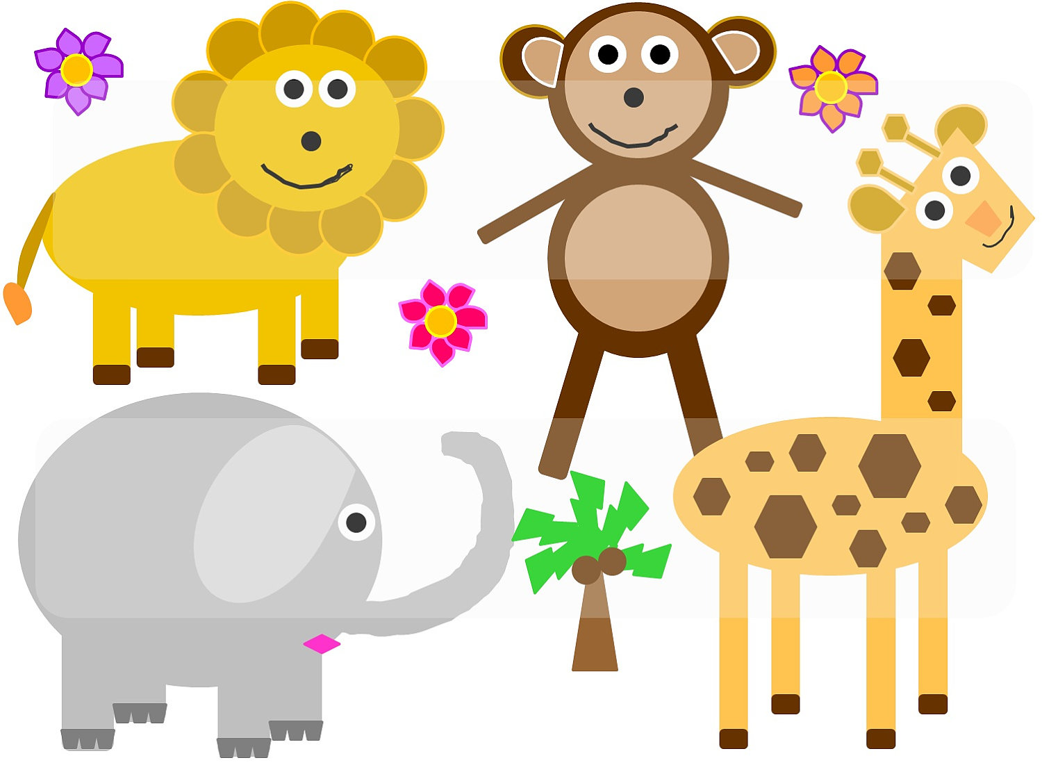 Cartoon Jungle Animal Clipart.