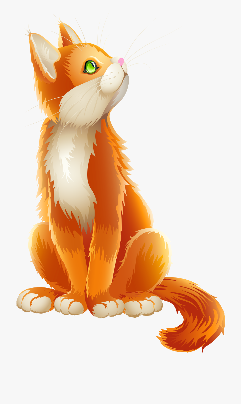 Orange Cat Cartoon Transparent Png Clip Art Image.