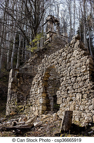 Stock Photography of Old church ruins.