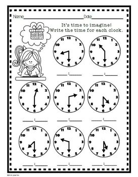 TELLING TIME~Practice Worksheets & Digital Hour/Half.