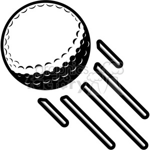 vector golf ball flying through air clipart. Royalty.