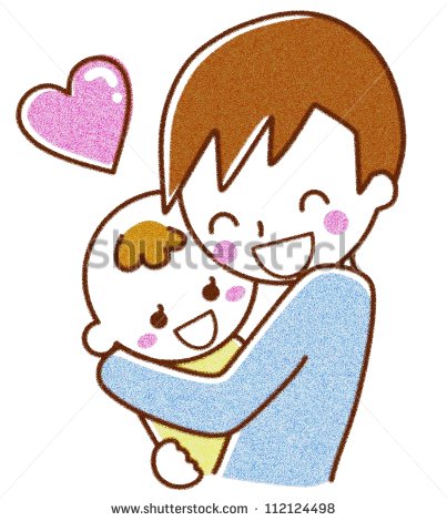 Clipart Boy Hugging Parent.