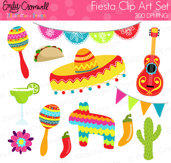 Fiesta Digital Clipart, Cinco De Mayo Clipart, Cute Kids Clipart.