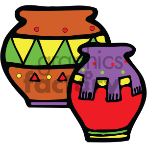 cartoon native american pottery vector clipart. Royalty.