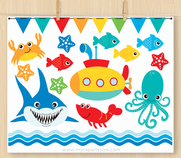 Under The Sea Set 2 Clipart.