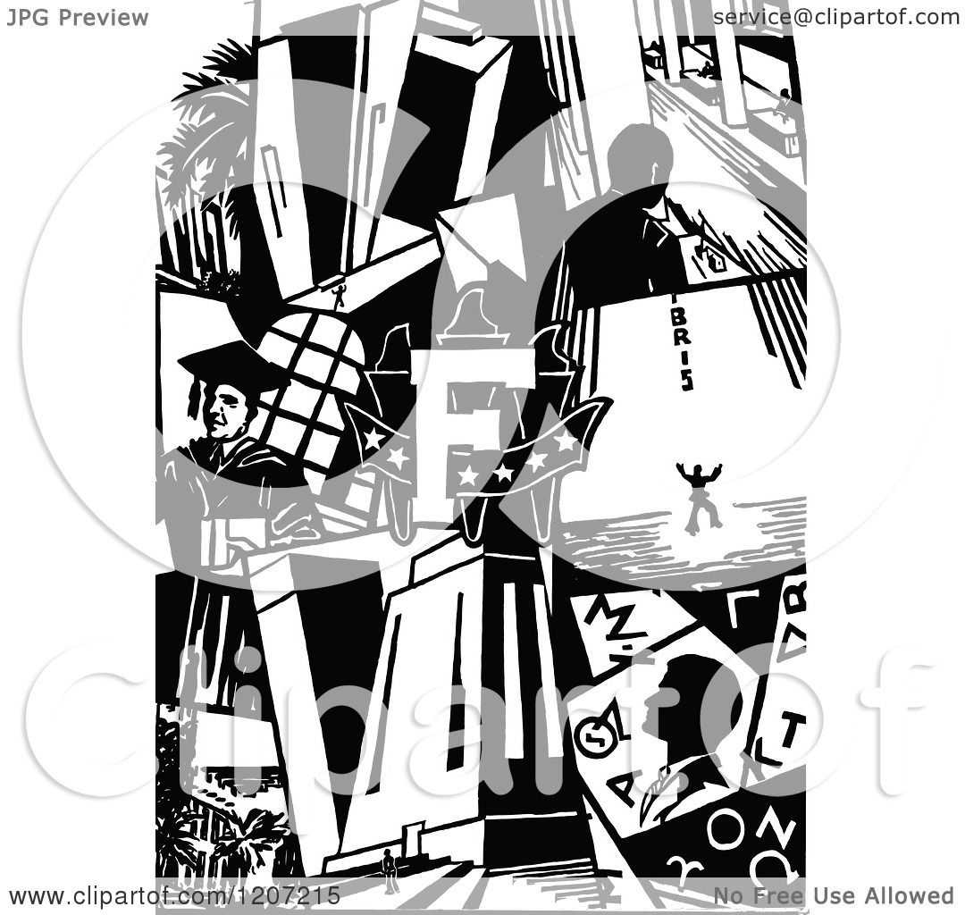 Clipart Of A Vintage Black And White Colla #113330.