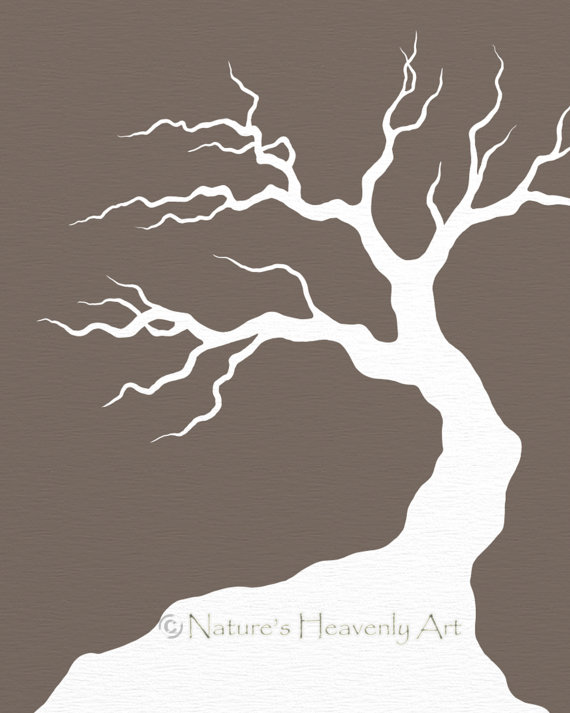 Spooky Tree Art, Custom Print, Bare Winter Tree, Modern Wall Decor.