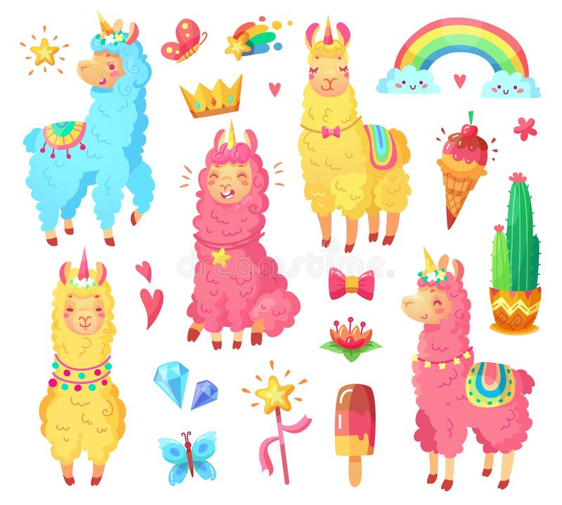 Cute Llama Stock Illustrations.