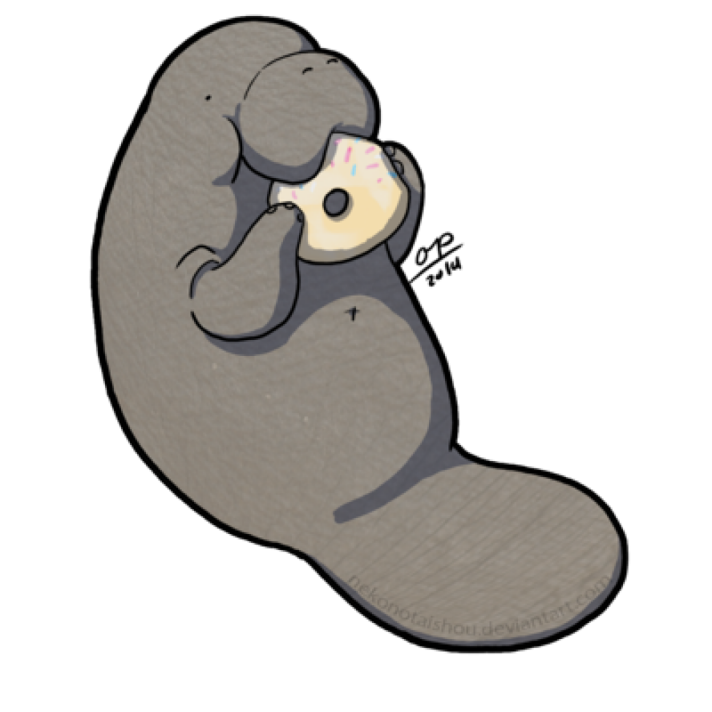 Cute Manatee Drawing.