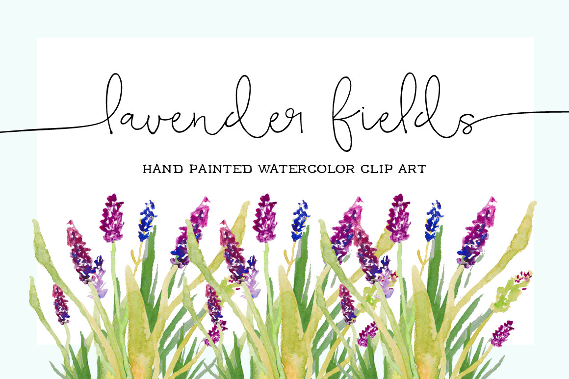 Lavender Fields Hand Painted Watercolor by bellaloveletters.