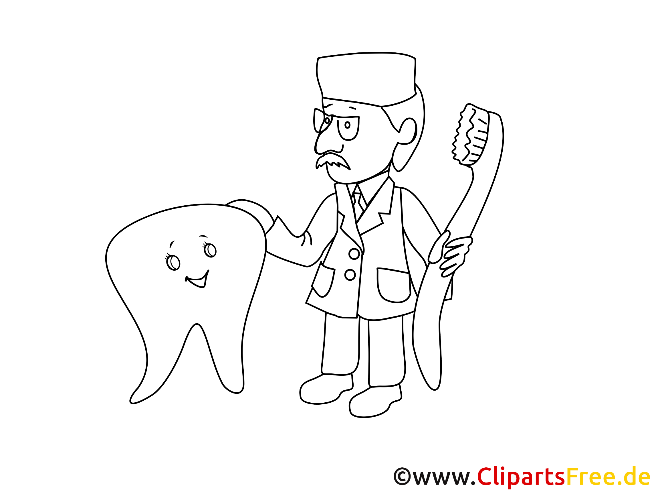 Clipart dentysta czarno.