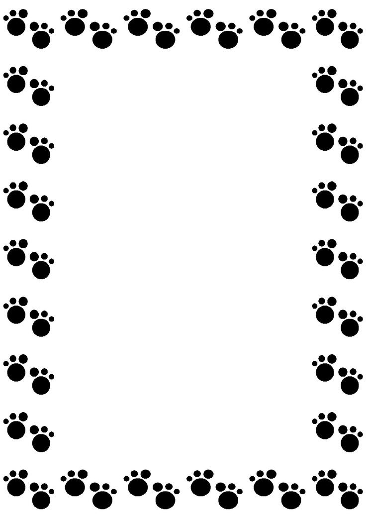 Dog Paw Border Clip Art.