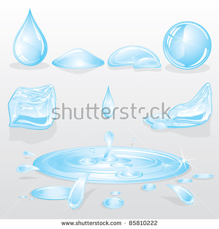 Funny Cartoon Water Drops Vector Illustration Stock Vector.