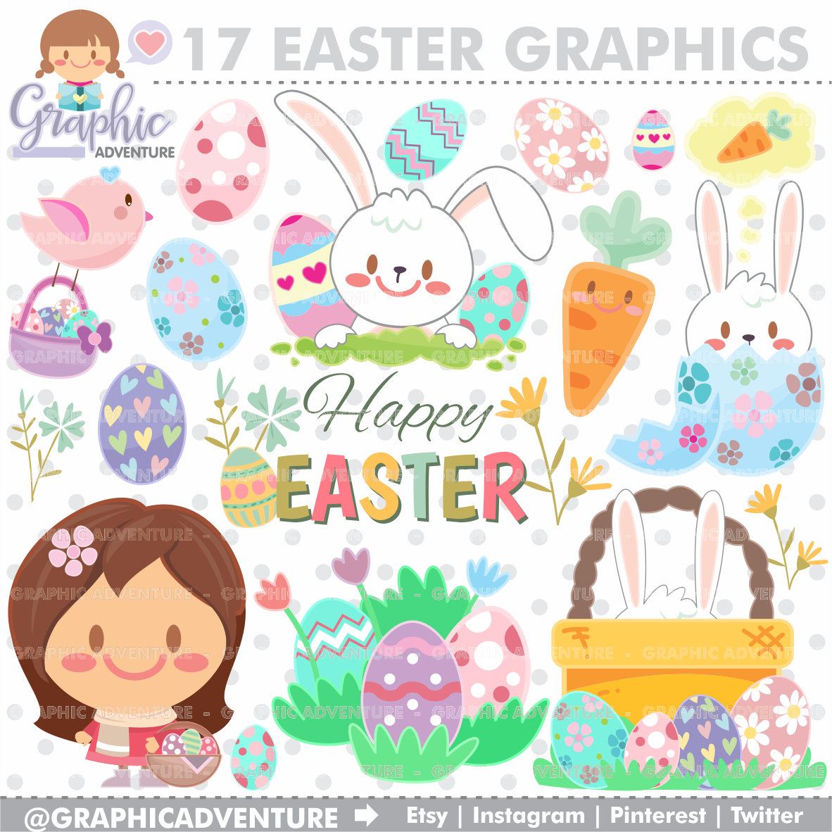 Easter Clipart, Easter Graphics, Clip Art, COMMERCIAL USE.