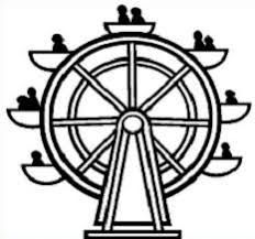 Image result for ferris wheel black and white clipart.