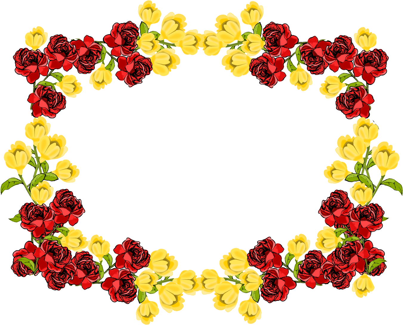 HD Red Flower Frame Png Picture.